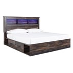 Signature Design by Ashley Drystan B211B52 King Bookcase Bed with 4 Storage Drawers