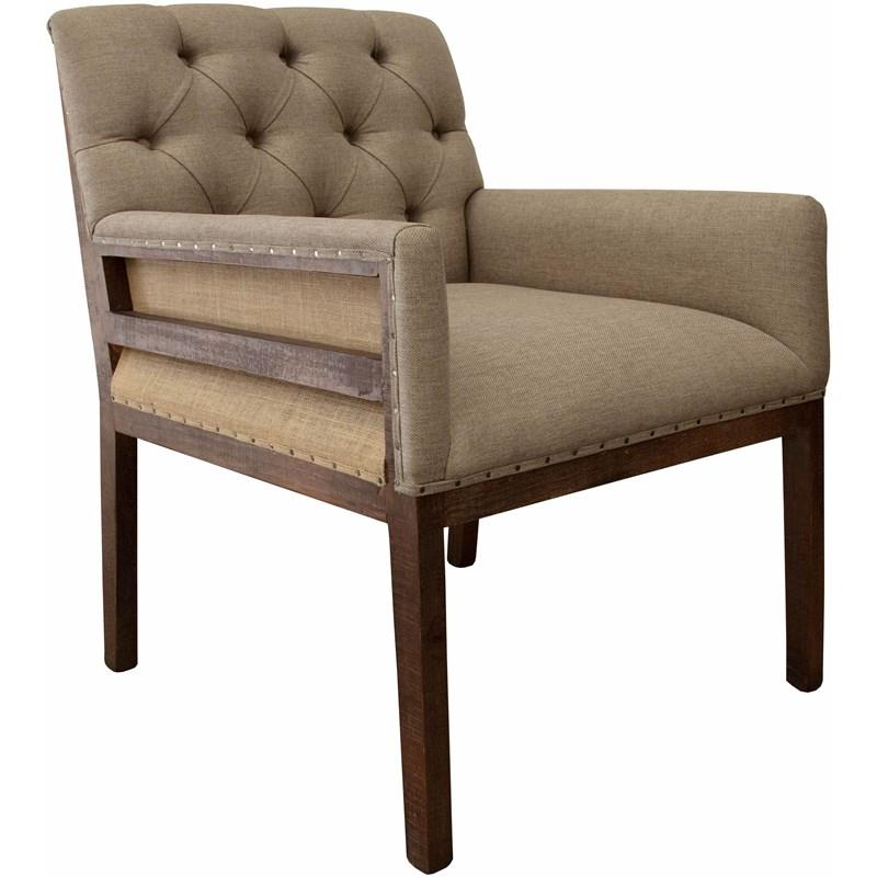International Furniture Direct Antique IFD9661ACHDE Tufted Chair
