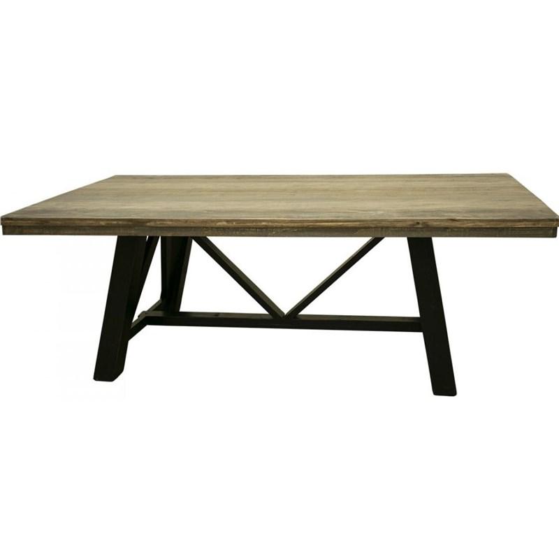 International Furniture Direct Loft Brown IFD6441TBLTP/IFD6551TBLBA Dining Table