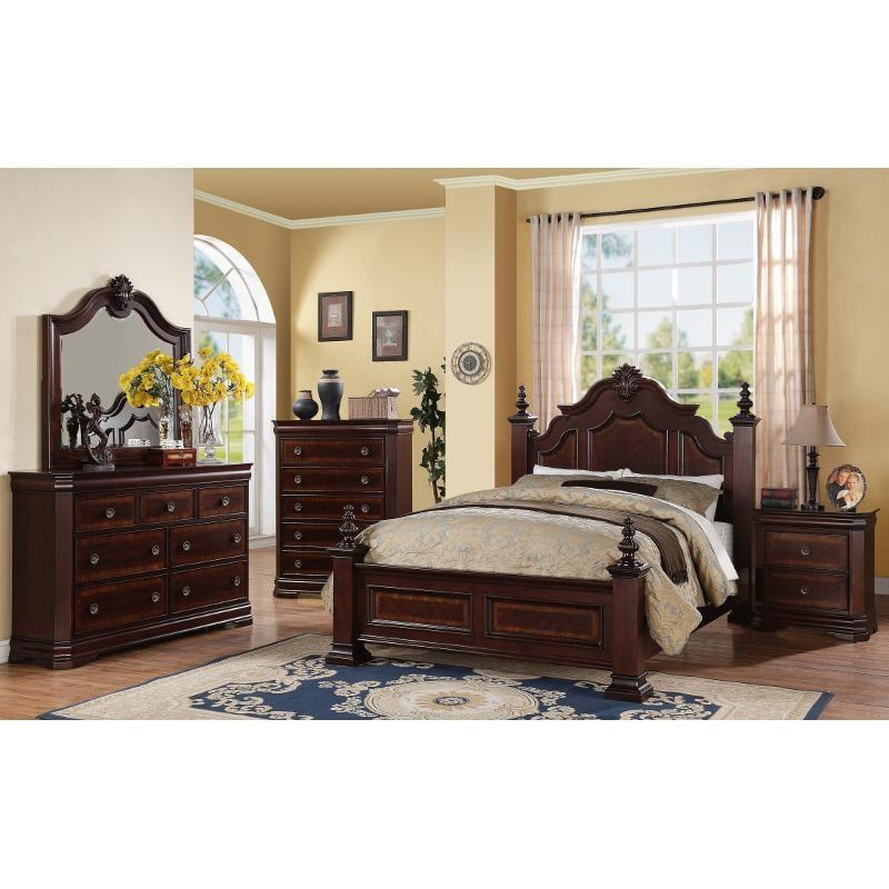 Large Picture of Crown Mark Charlotte B8300-CK California King Poster Bed