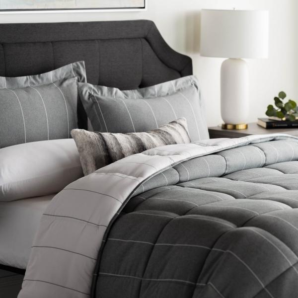 Large Picture of Malouf Chambray Comforter Set - Flint (Oversized Queen)