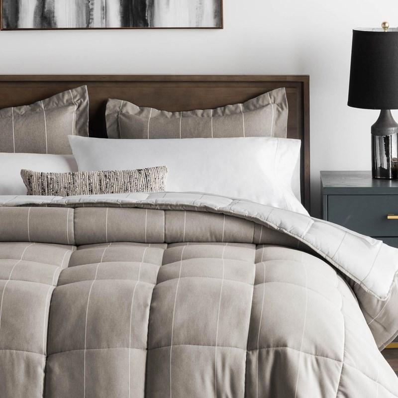 Large Picture of Malouf Chambray Comforter Set - Birch (Twin)