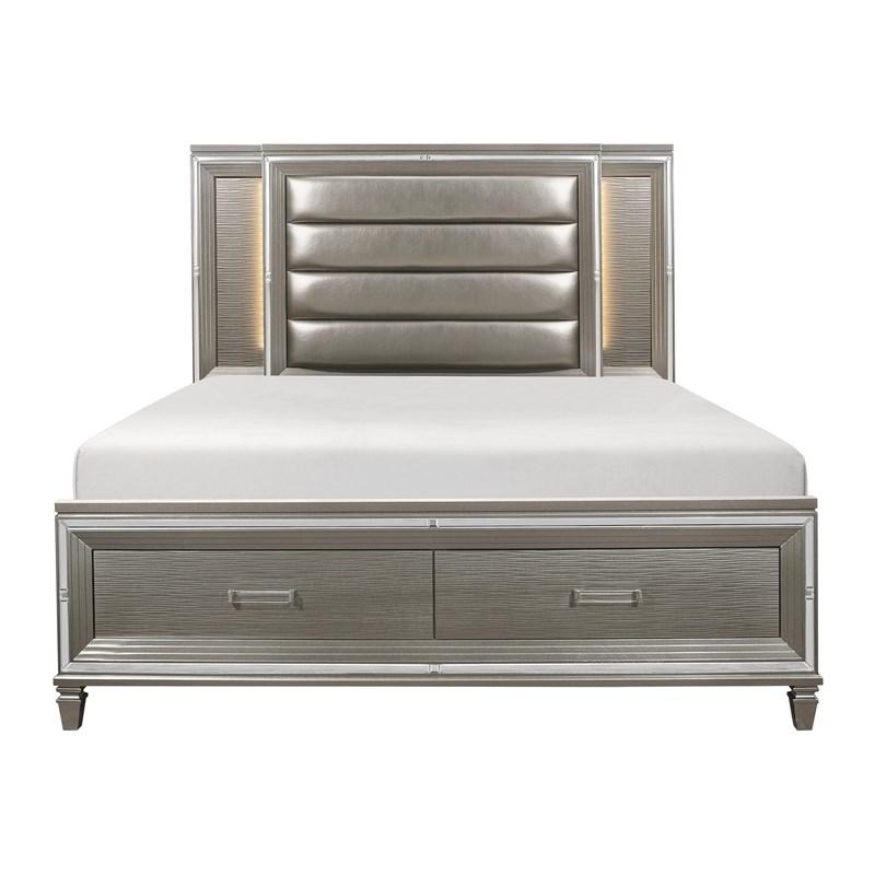 Homelegance Tamsin 1616K-1CK* California King Platform Bed with Footboard Storage, LED Lighting