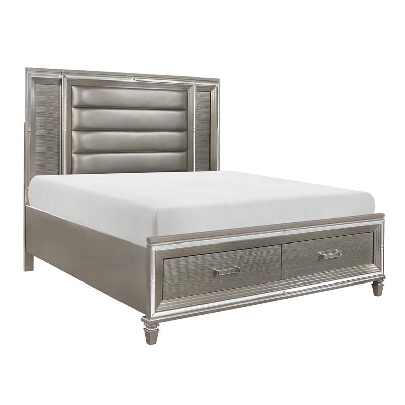 Large Picture of Homelegance Tamsin 1616K-1CK* California King Platform Bed with Footboard Storage, LED Lighting