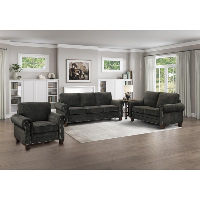 Large Picture of Homelegance Cornelia 8216DG-3 Sofa - Dark Grey