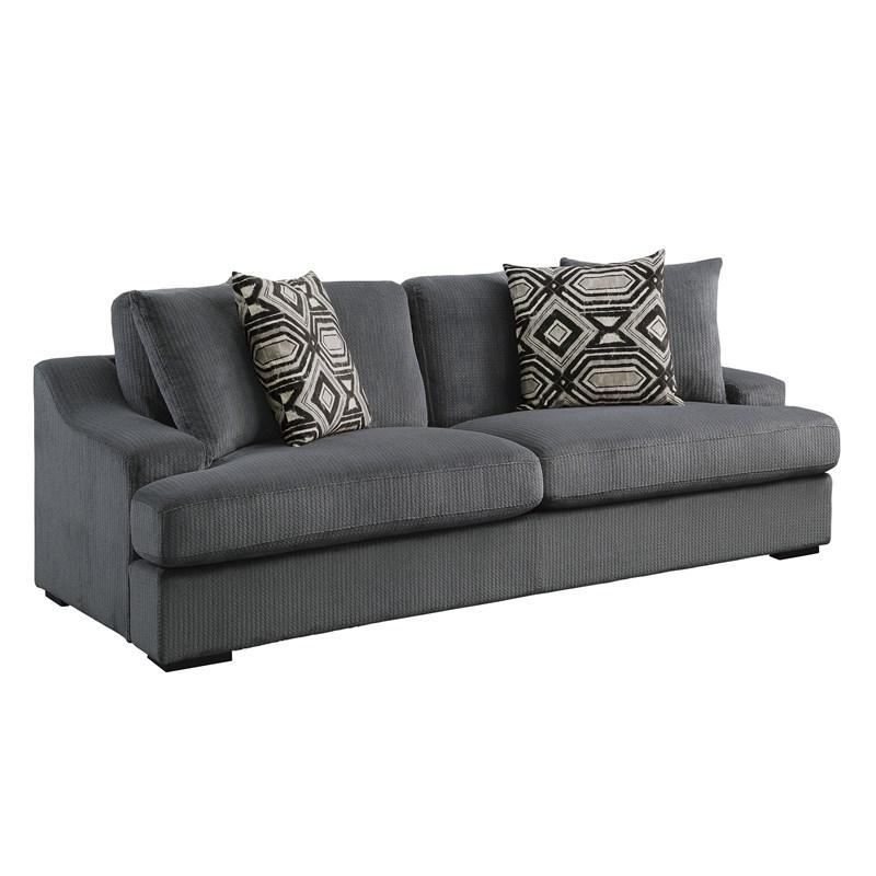 Large Picture of Homelegance Orofino 9404DG-3 Sofa - Dark Grey