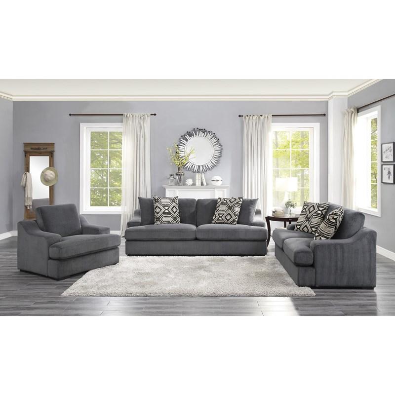Large Picture of Homelegance Orofino 9404DG-2 Love Seat - Dark Grey