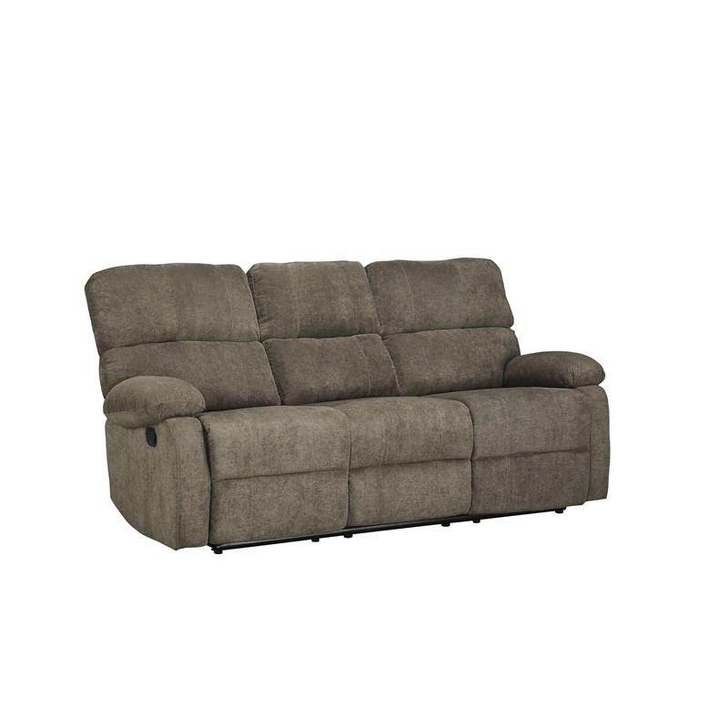 Large Picture of Homelegance Oswald 9520BR-3 Double Reclining Sofa - Brown