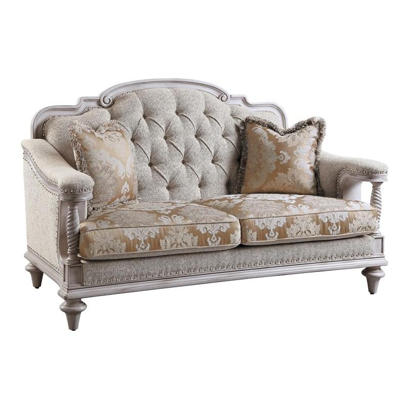 Large Picture of Homelegance Amancio 16139-2 Loveseat - Antique White