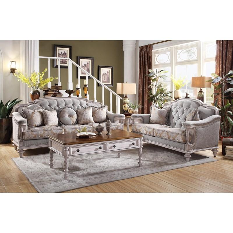 Large Picture of Homelegance Amancio 16139-2 Loveseat - Antique White