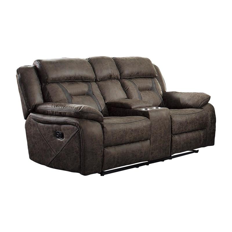 Large Picture of Homelegance Madrona Hill 9989DB-2 Double Reclining Love Seat with Center Console