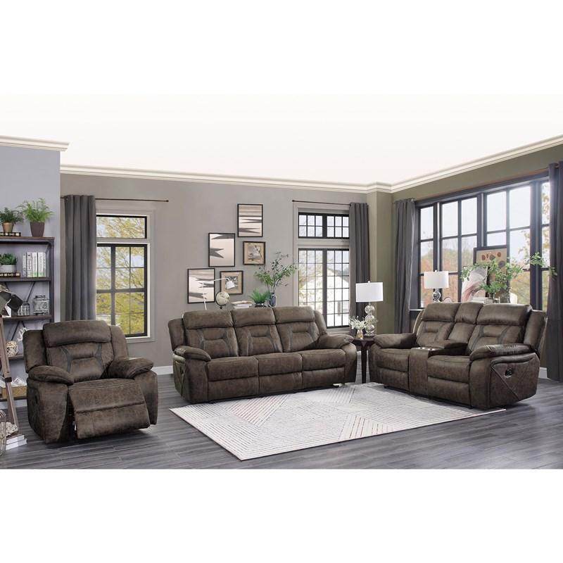 Large Picture of Homelegance Madrona Hill 9989DB-2 Double Reclining Love Seat with Center Console