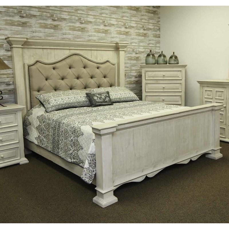 Terra Queen Panel Bed (VMABEL-COL012 TERRA WHITE) image 1