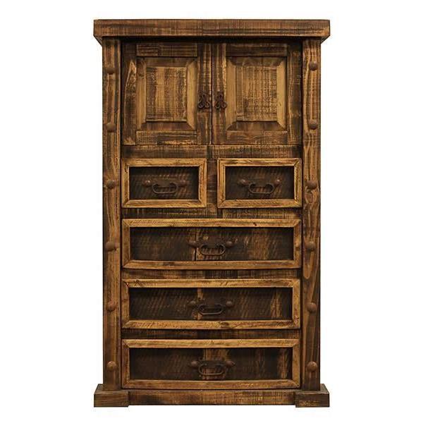 Chiffonnier Rough Pine à 5 tiroirs (VSERU-RL-COM75) image 1