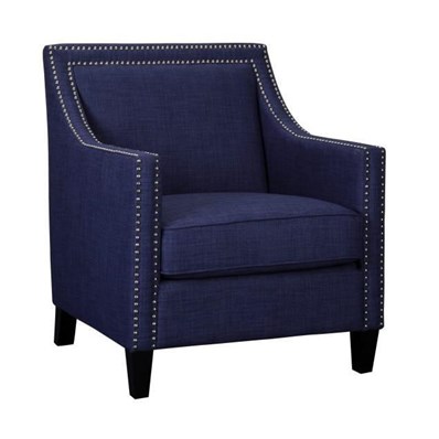 Elements International Erica UER080100CA Chair with Chrome Nails - Heirloom Blue