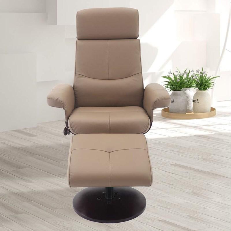 Mac Motion Chairs Roma 02-11 Recliner With Ottoman - Camel