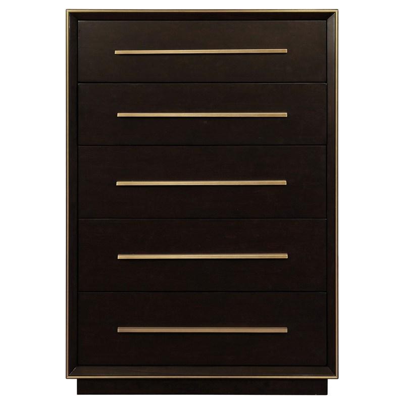 Large Picture of Coaster Furniture Durango 223265 5-Drawer Bedroom Chest - Smoked Peppercorn