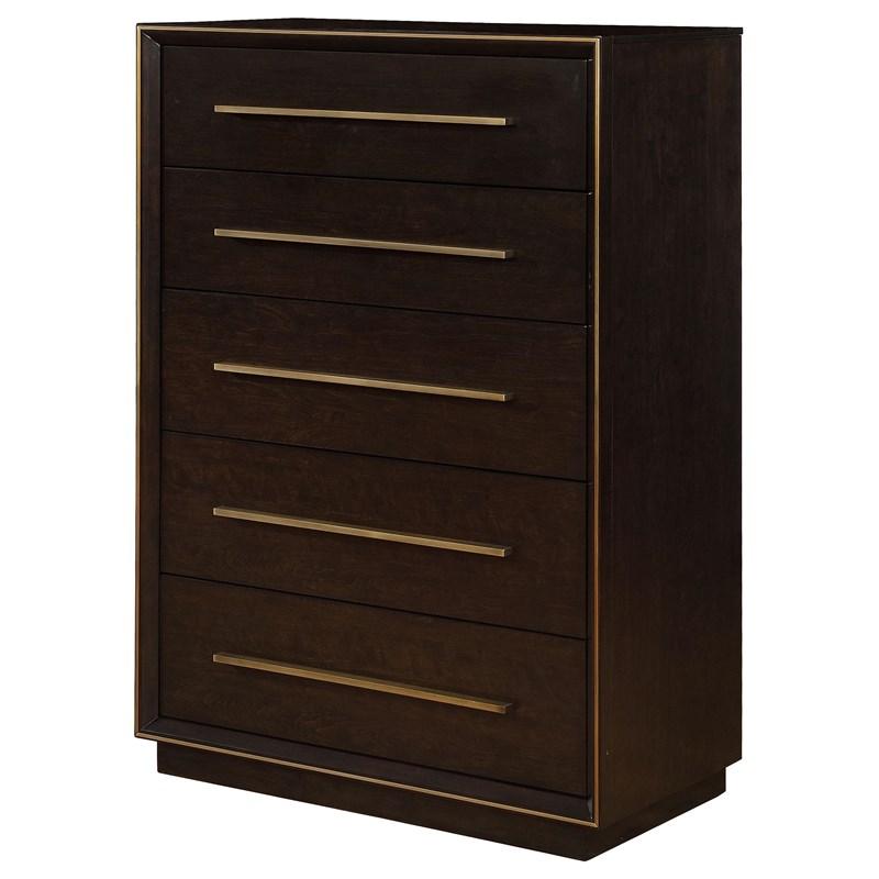 Large Picture of Coaster Furniture Durango 223265 5-Drawer Bedroom Chest - Smoked Peppercorn