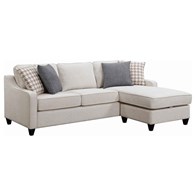 Coaster Furniture Mcloughlin 501840 Upholstered Sloped Arm Sectional Sofa - Platinum (Sectionals - Stationary)
