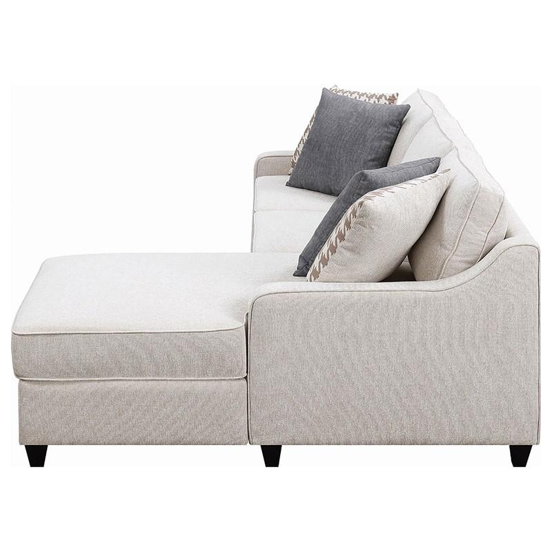 Large Picture of Coaster Furniture Mcloughlin 501840 Upholstered Sloped Arm Sectional Sofa - Platinum