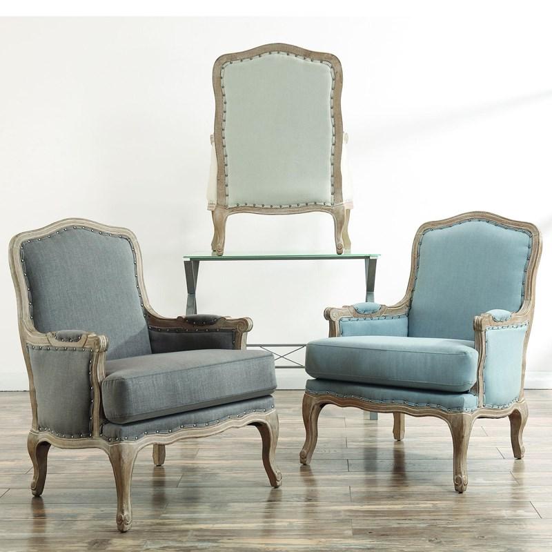 Large Picture of Elements International Artesia UAZ547100G Arm Chair - Midtown Light Blue
