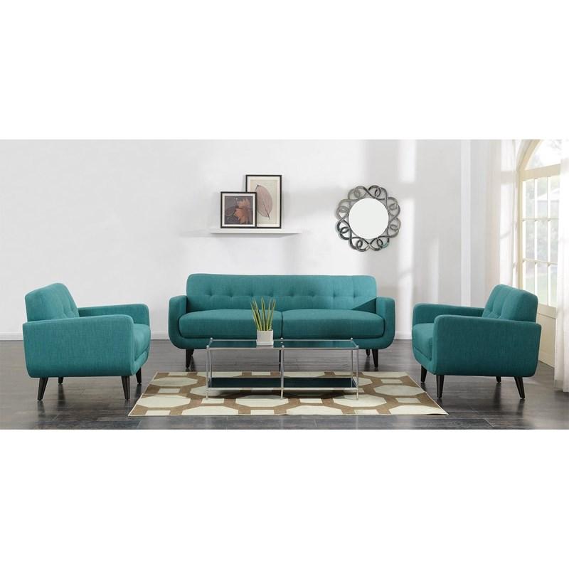 Large Picture of Elements International Hadley UHD087200NP Loveseat - Heirloom Teal