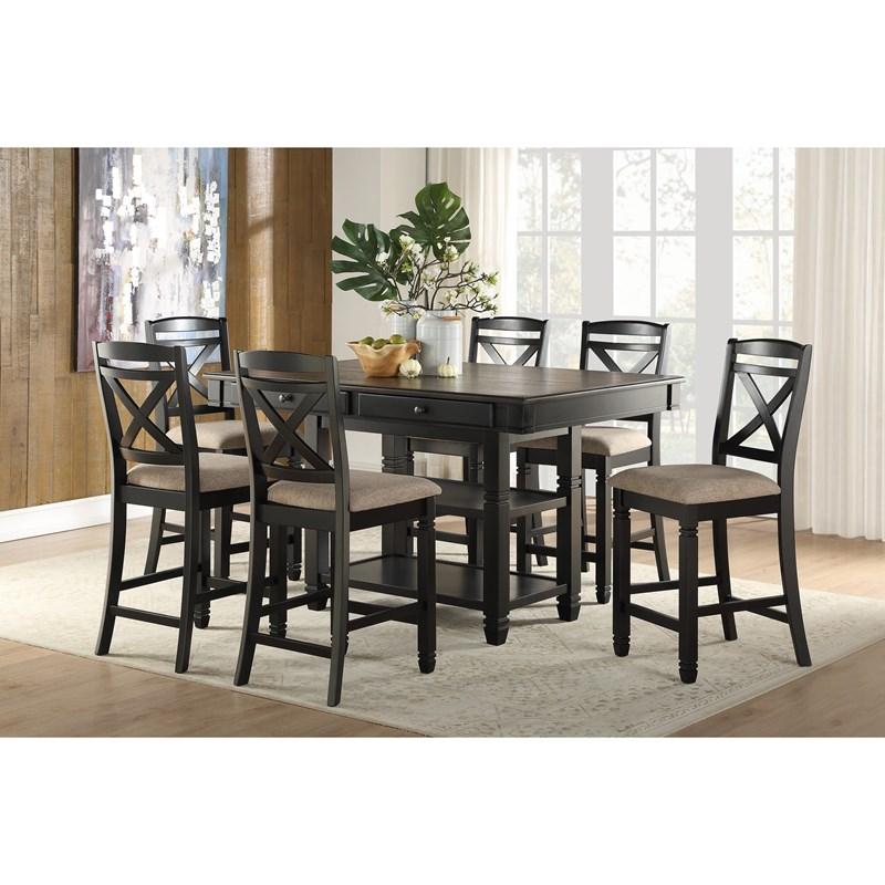 Large Picture of Homelegance Baywater 5705BK-24 Counter Height Chair