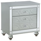 Coaster Furniture Gunnison 223212 2-Drawer Nightstand - Silver Metallic