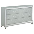 Coaster Furniture Gunnison 223213 6-Drawer Dresser - Silver Metallic
