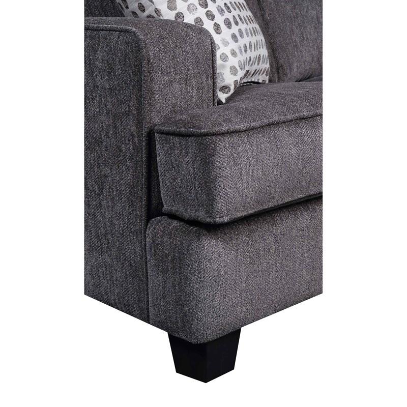 Large Picture of Emerald Home Furnishings Carter U3477-00-13 Sofa With Two Accent Pillows - Ink