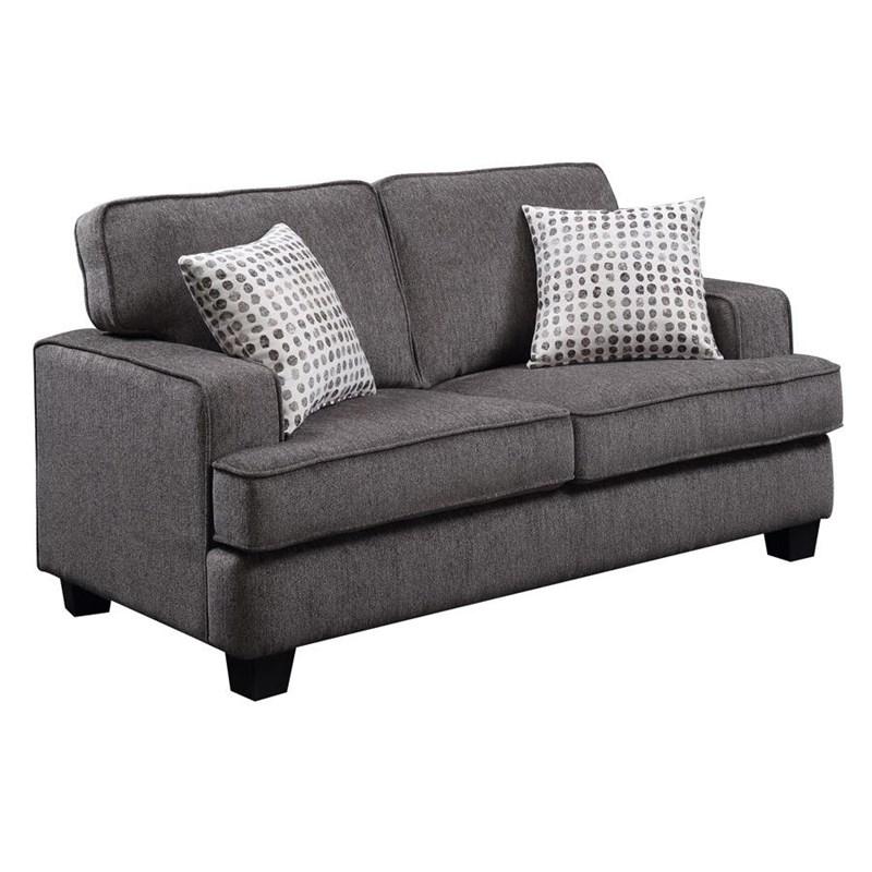 Emerald Home Furnishings Carter U3477-01-13 Loveseat With Two Accent Pillows - Ink
