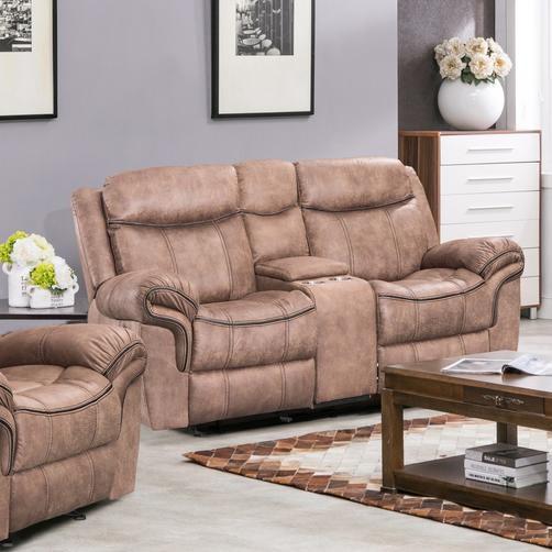Boulder Reclining Fabric Loveseat with Console (689321) image 1