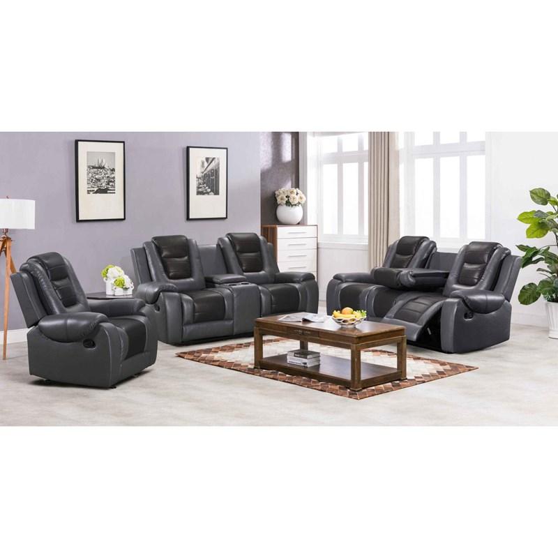 Causeuse inclinable Austin en cuir reconstitué avec console (663021) image 2