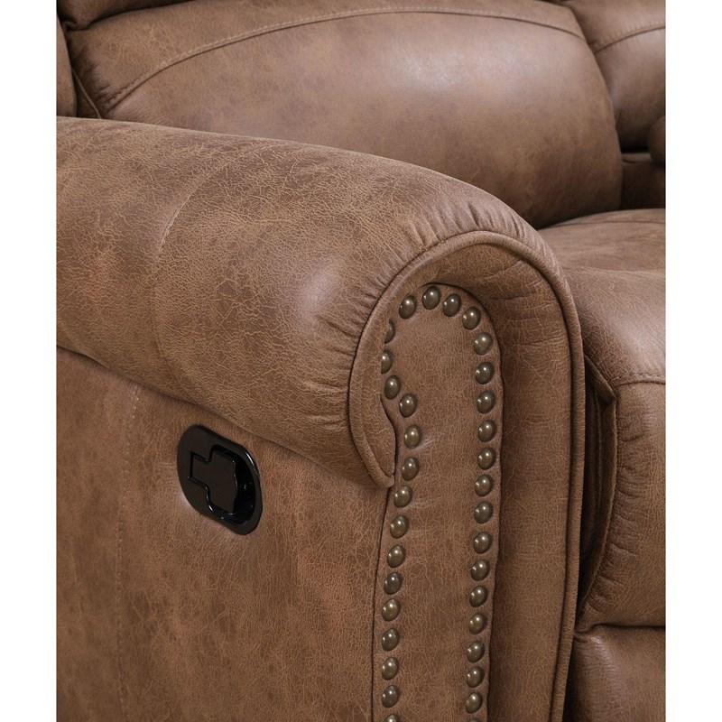 Large Picture of Emerald Home Furnishings Spencer U7122-00-25 Motion Sofa - Light Brown