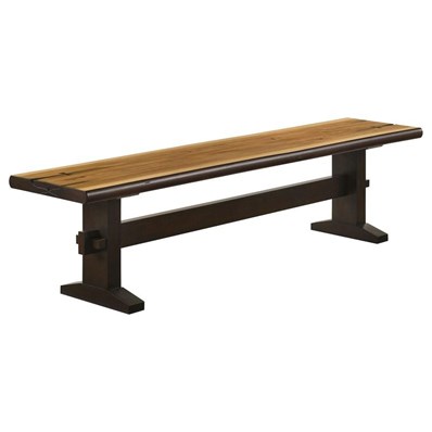 Coaster Furniture Bexley 110333 Wood Dining Bench - Natural Honey and Smokey Black