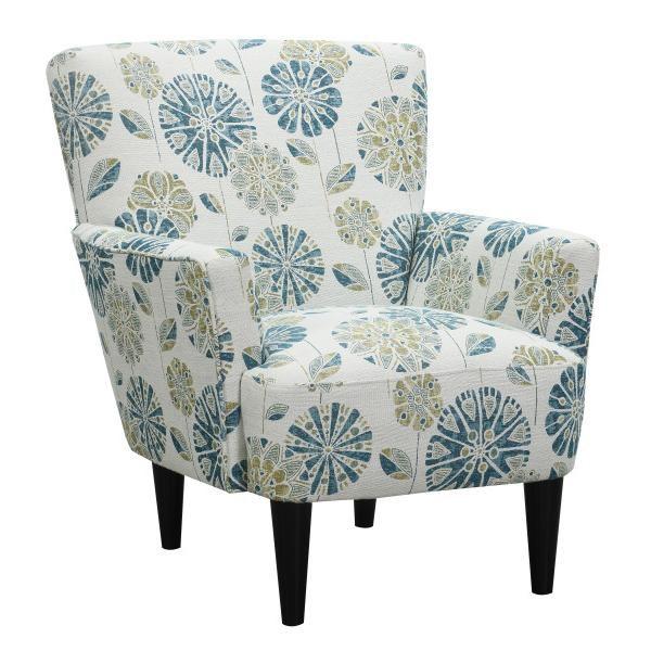 Emerald Home Furnishings Flower Power U3535-05-04 Accent Chair - Cascade Teal