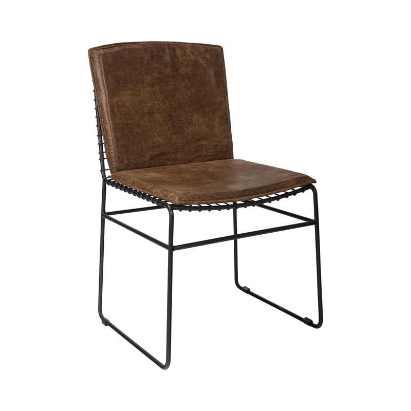 Large Picture of Coaster Furniture Abbott 192502 Metal Dining Side Chair - Antique Brown
