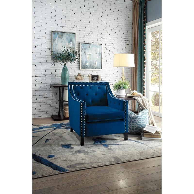 Large Picture of Homelegance Grazioso 1297NV-1NN Accent Chair - Navy