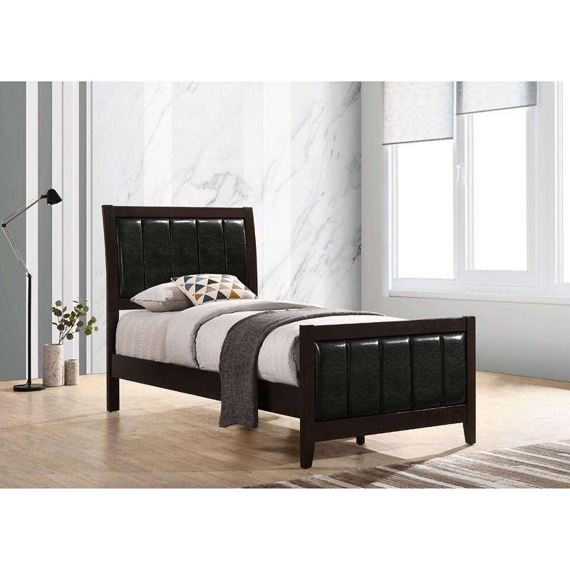 Large Picture of Coaster Furniture Carlton 202091T Wood Twin Panel Bed - Cappuccino