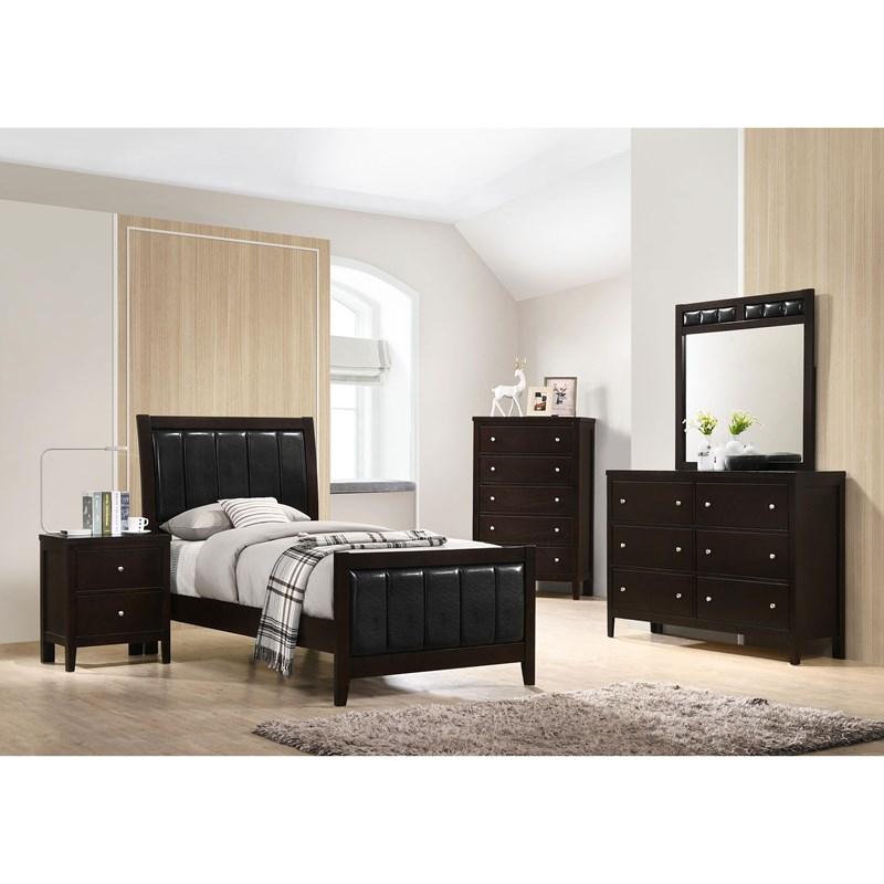 Large Picture of Coaster Furniture Carlton 202091T Wood Twin Panel Bed - Cappuccino