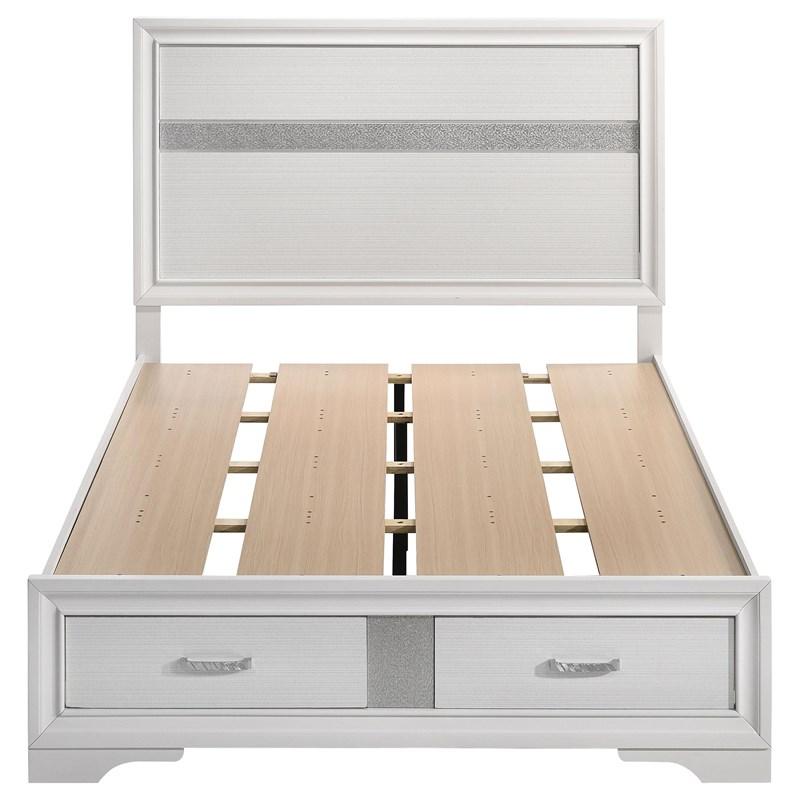 Large Picture of Coaster Furniture Miranda 205111F 51-inch Wood Full Storage Panel Bed - White