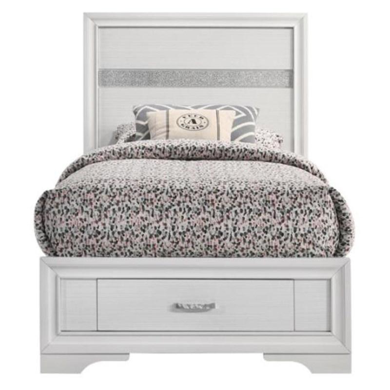 Large Picture of Coaster Furniture Miranda 205111T 51-inch Wood Twin Storage Panel Bed - White