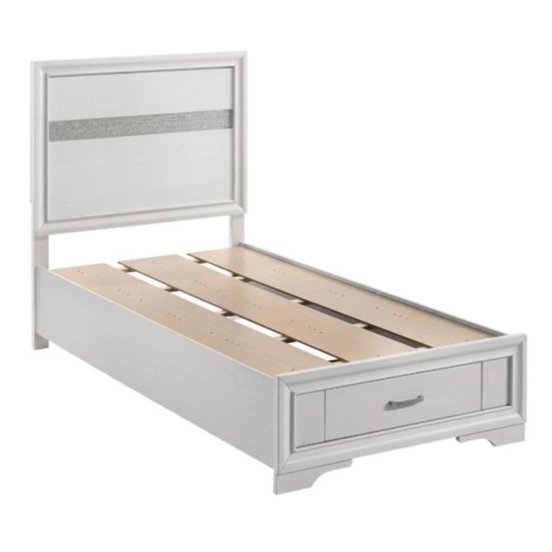 Large Picture of Coaster Furniture Miranda 205111T 51-inch Wood Twin Storage Panel Bed - White