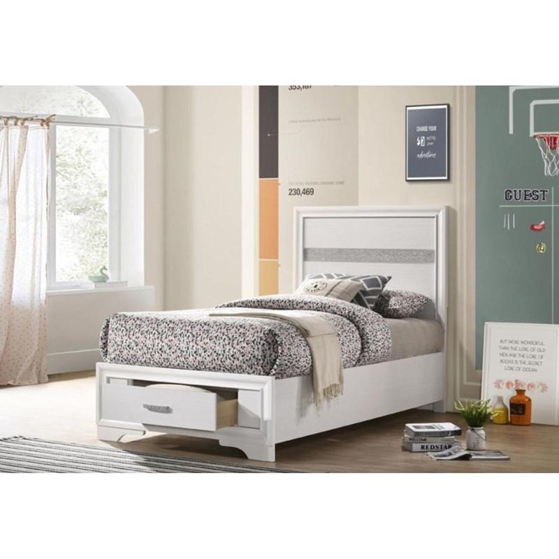 Large Picture of Coaster Furniture Miranda 205111T 51-inch Wood Twin Storage Panel Bed - White
