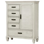 Coaster Furniture Franco 205338 5-Drawer Door Chest - Distressed White