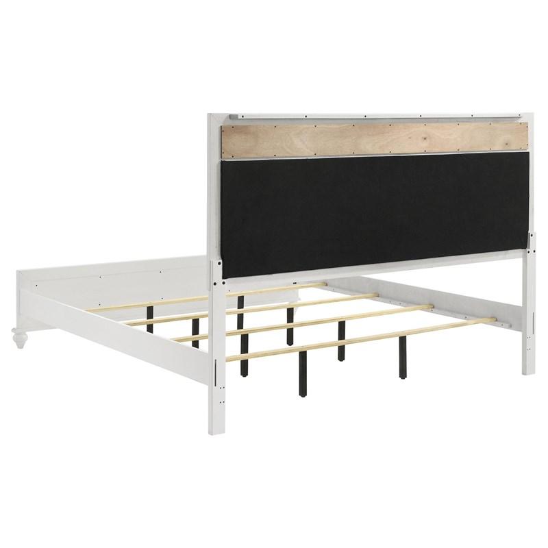 Large Picture of Coaster Furniture Barzini 205891KE Wood Eastern King Panel Bed - White