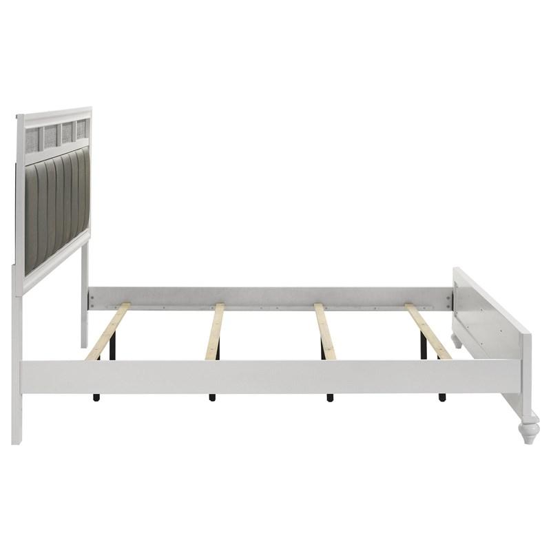 Large Picture of Coaster Furniture Barzini 205891KE Wood Eastern King Panel Bed - White