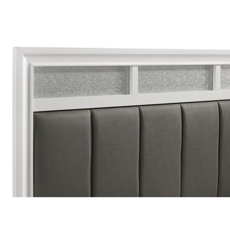 Large Picture of Coaster Furniture Barzini 205891KE Wood Eastern King Panel Bed - White