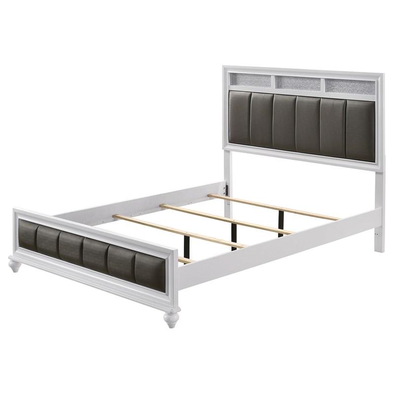 Large Picture of Coaster Furniture Barzini 205891Q Wood Queen Panel Bed - White