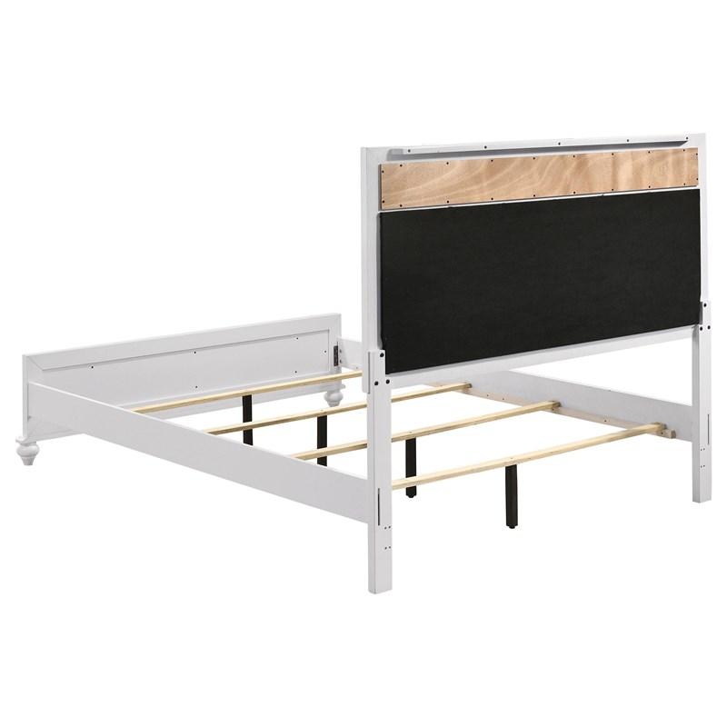Large Picture of Coaster Furniture Barzini 205891Q Wood Queen Panel Bed - White
